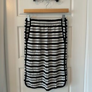 LOFT Striped Midi Skirt